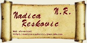 Nadica Resković vizit kartica